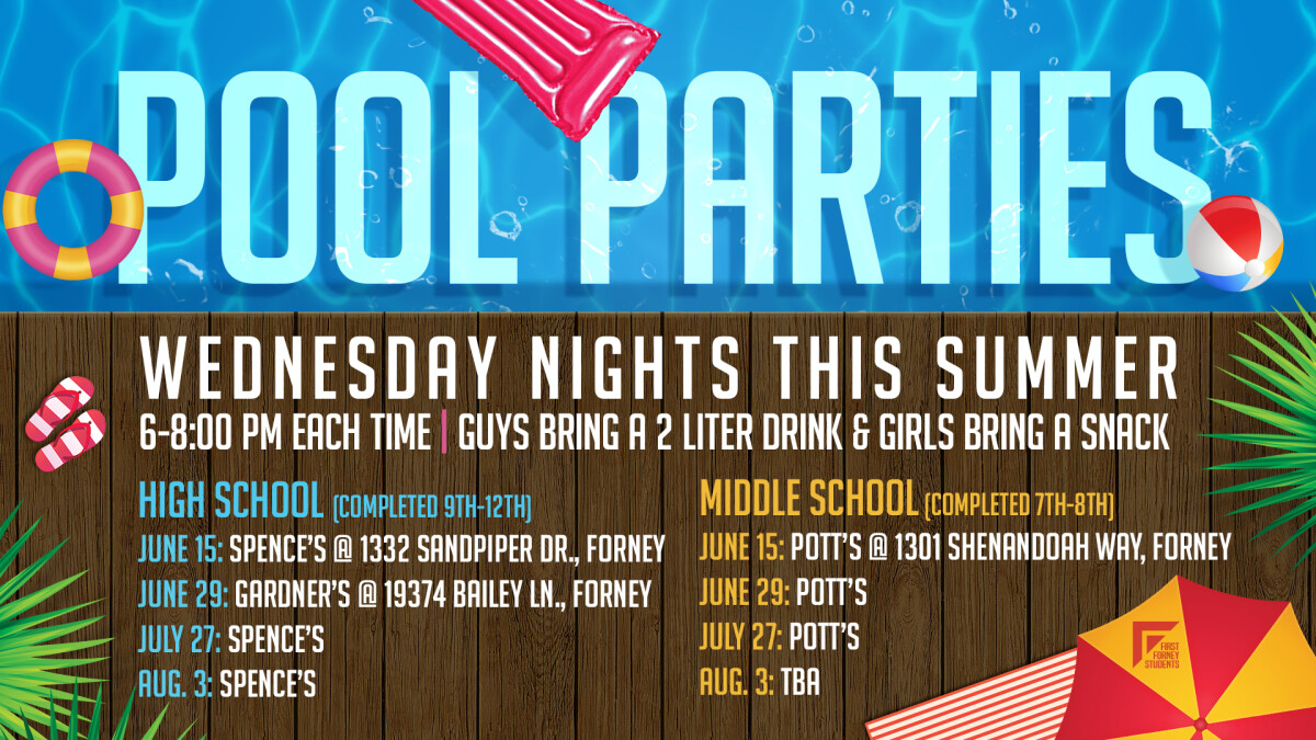 Student Ministry Pool Parties