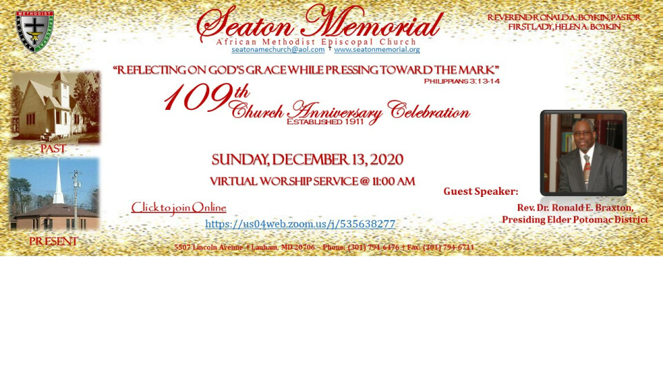 109 Virtual Church Anniversary Celebration