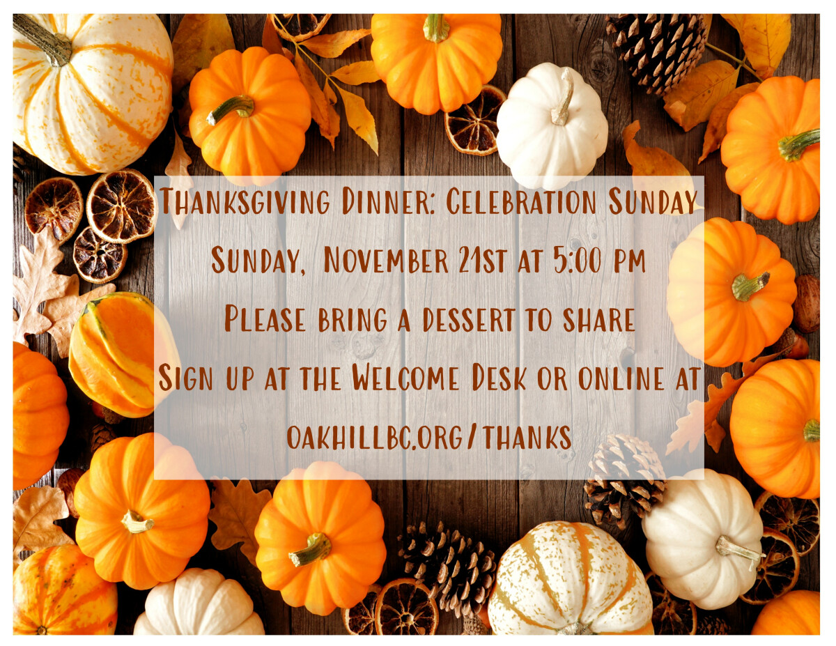 Thanksgiving Dinner - Celebration Sunday
