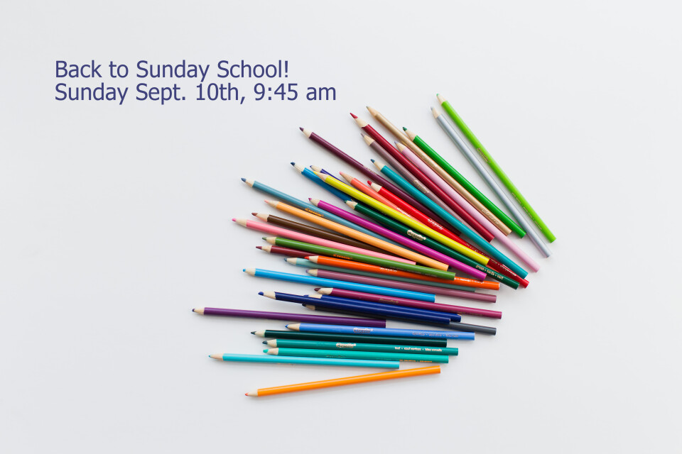 Fall Semester Sunday Schools Begin