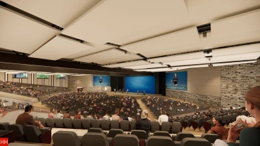 Interior worship space rendering