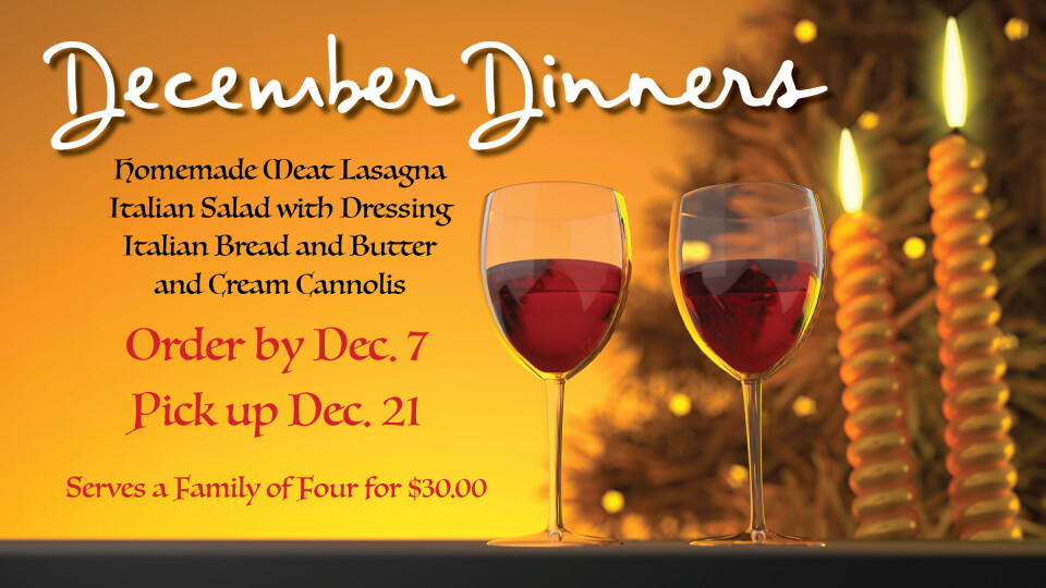 December Dinner Deadline