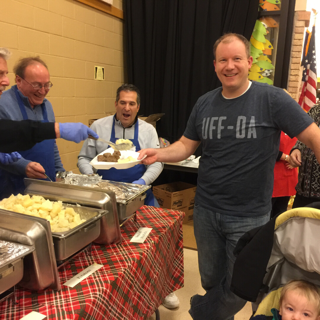 Lutefisk Dinner Set up Faith Lutheran Church