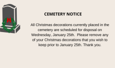 Removal of Seasonal Decorations