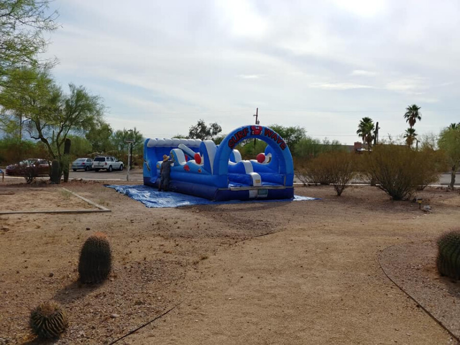 setting up water slide
