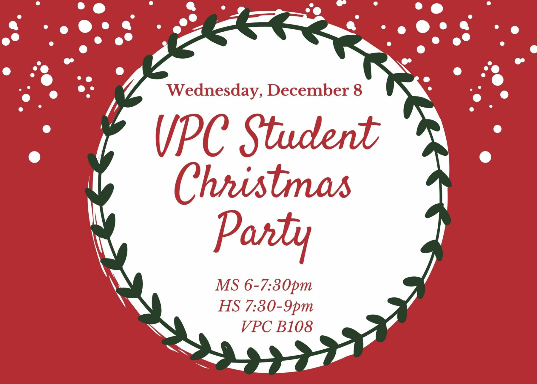 VPC Student Christmas Party