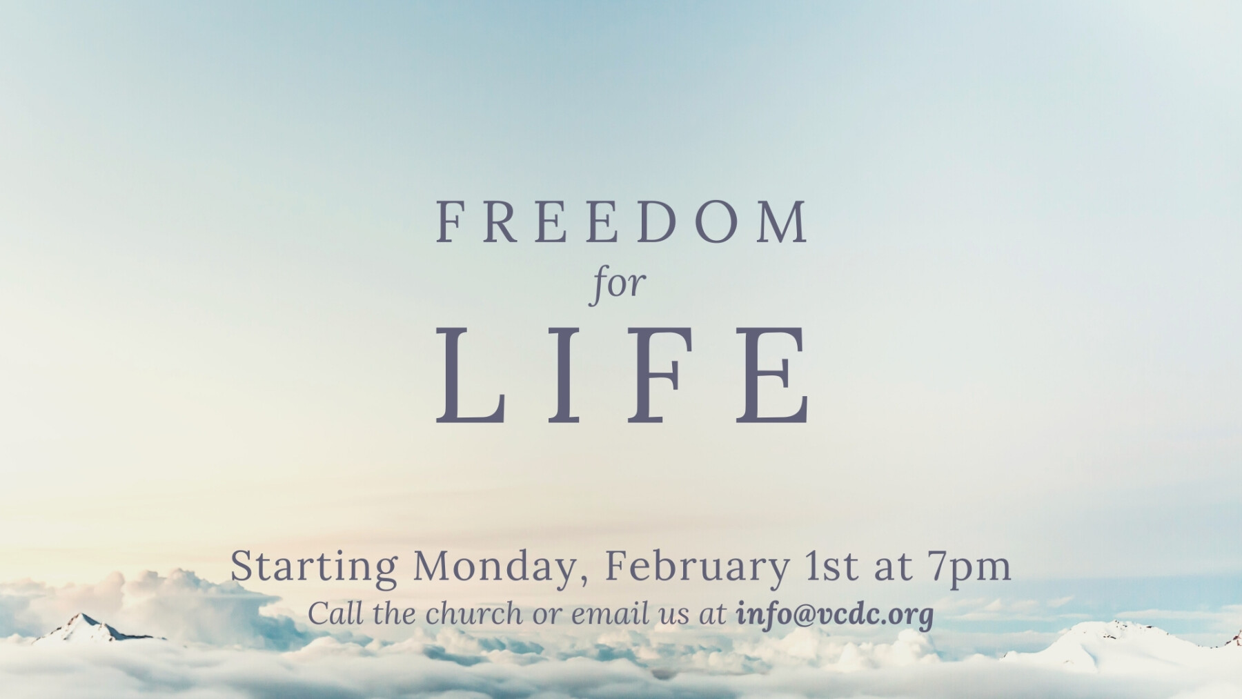Freedom for Life - Mondays Feb. 1st-March 29th