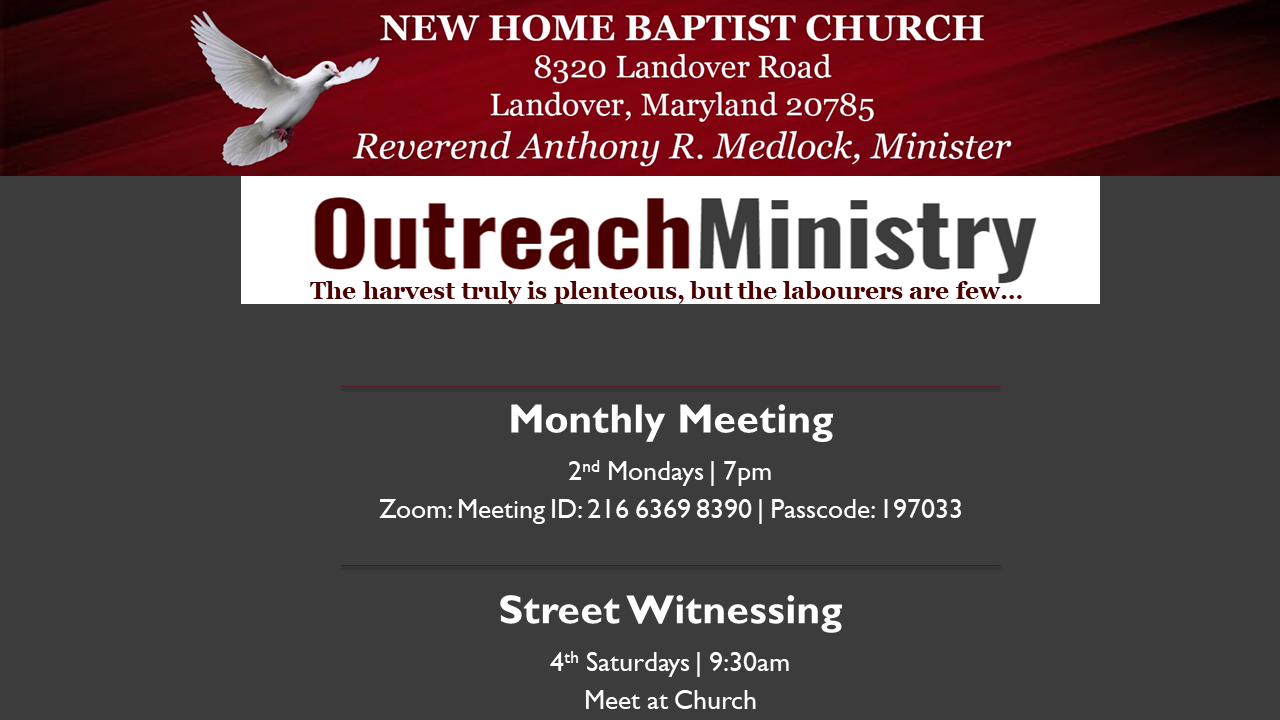Outreach Ministry Street Witnessing 