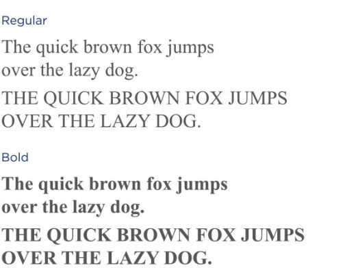 Times New Roman font example