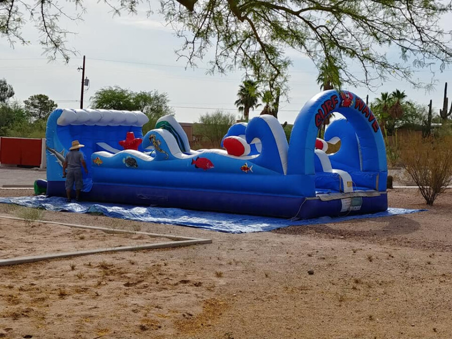 setting up water slide 1