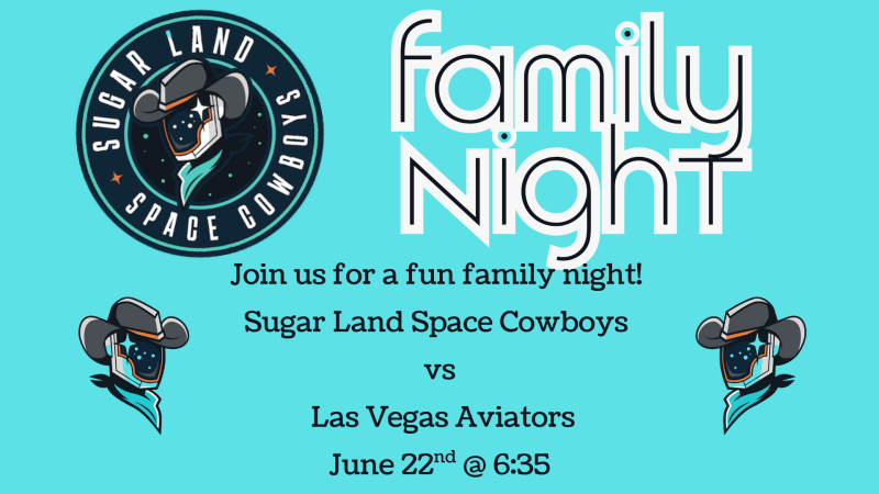 Family Space Cowboys Baseball Game