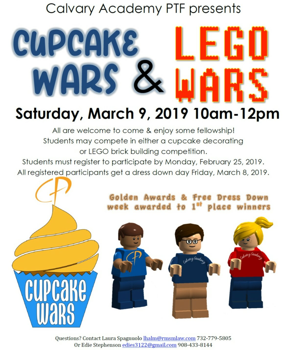 Lego/Cupcake Wars Registration Due