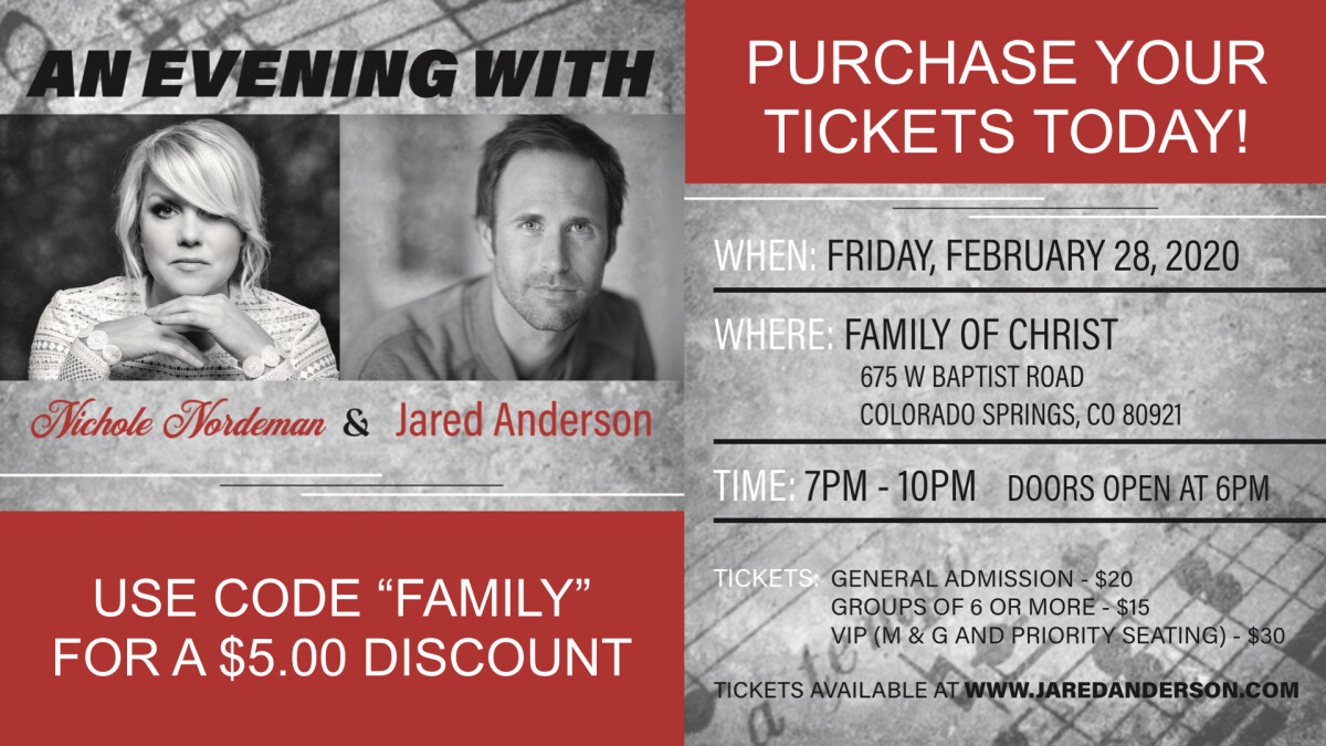 An Evening with Nichole Nordeman & Jared Anderson