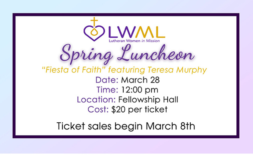 CANCELLED-LWML Spring Luncheon