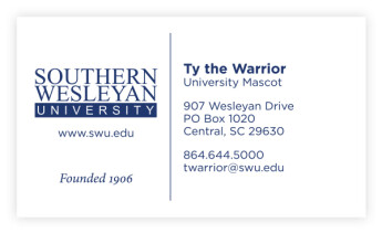 Front of SWU business card