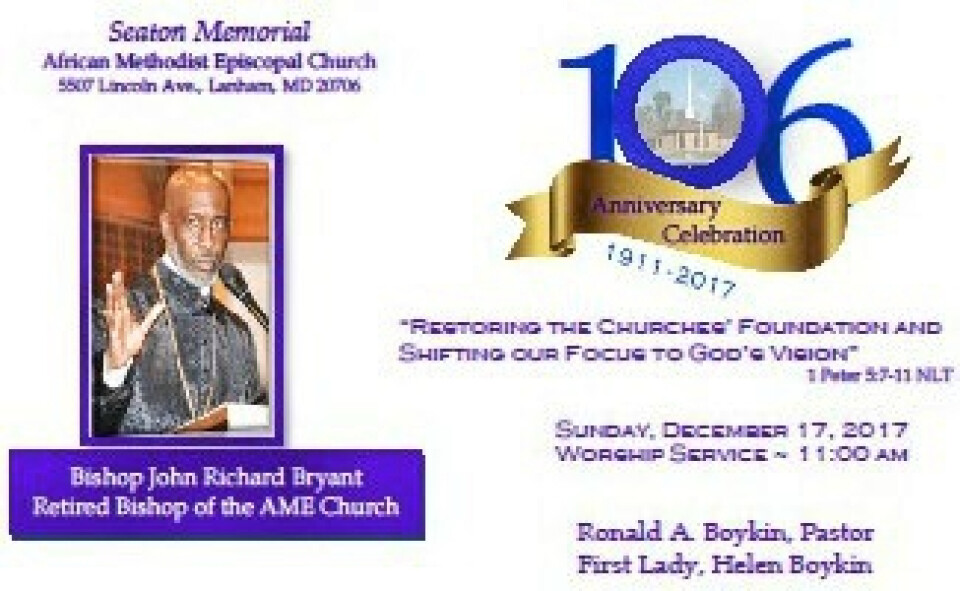 Seaton Memorial 106 Church Anniversary
