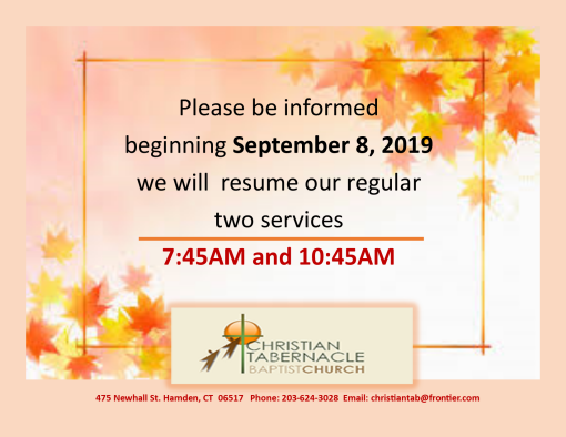 Fall Service Times