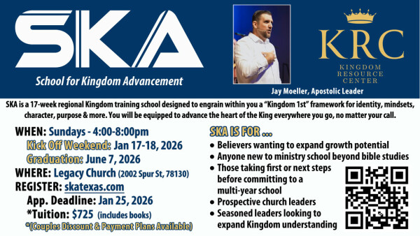 Legacy Church - School for Kingdom Advancement - Spring 2026 Session Kicks Off January 17-18, 2026