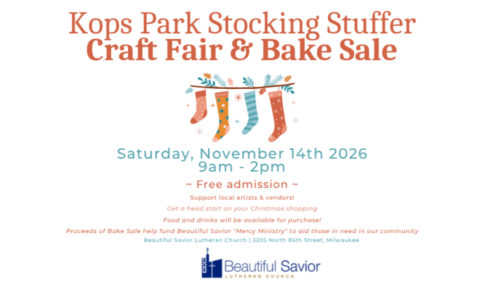 15th Annual Kops Park Stocking Stuffer Craft Fair & Bake Sale