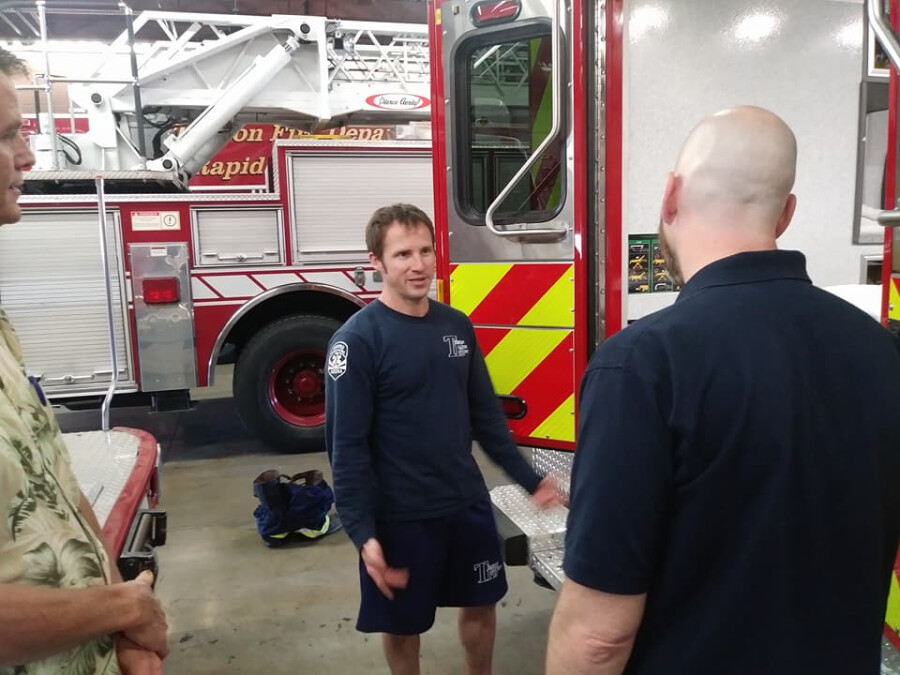 Pastor John with Firefighter Pastor John with Firefighter