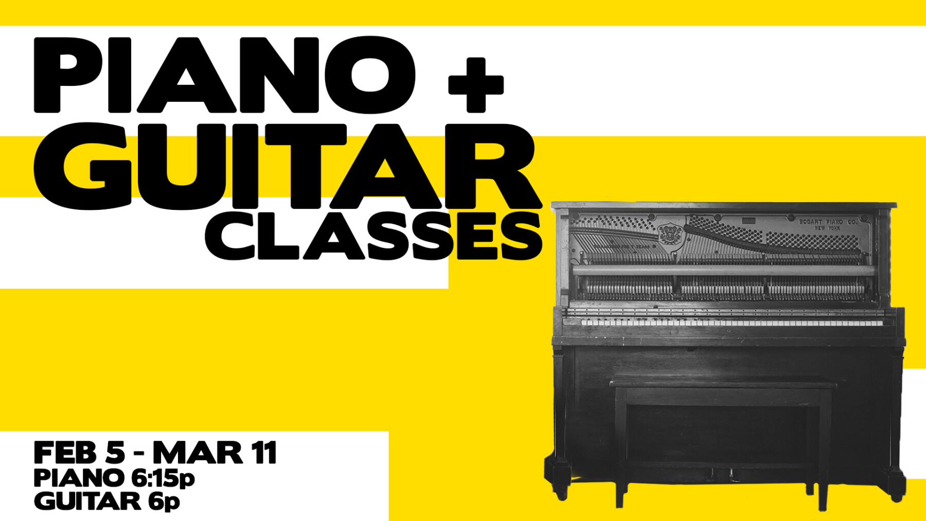 FREE PIANO + GUITAR CLASSES
