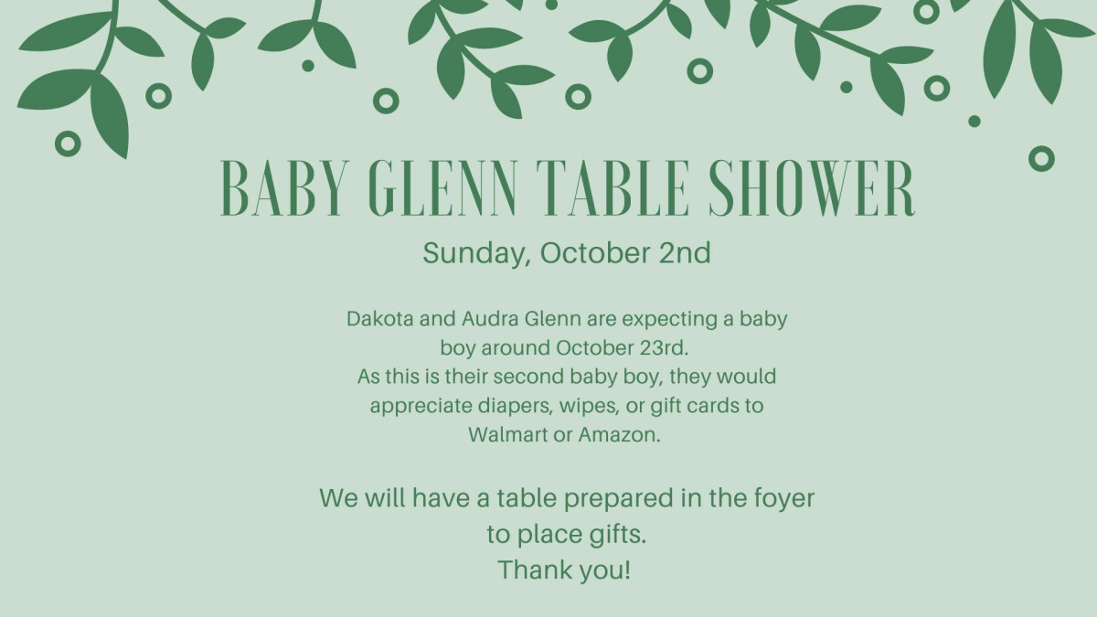Baby Glenn Table Shower 