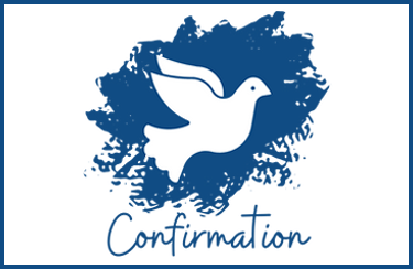 Confirmation logo with flying dove