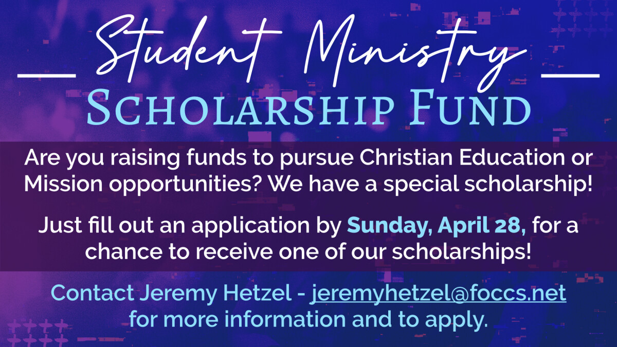 Student Ministry Scholarship - Apply Today