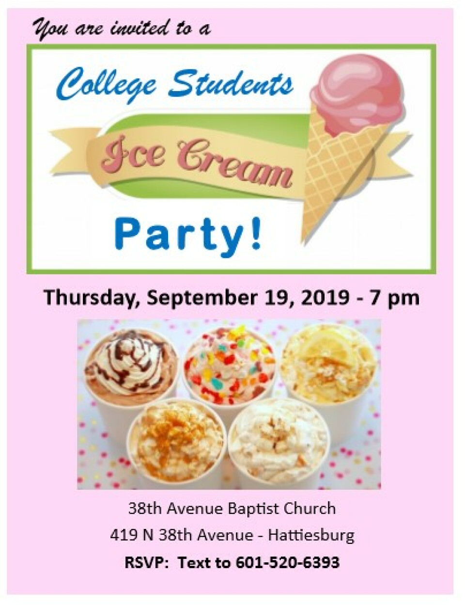 College Students Ice Cream Social