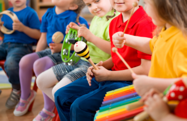 kids playing musical instruments