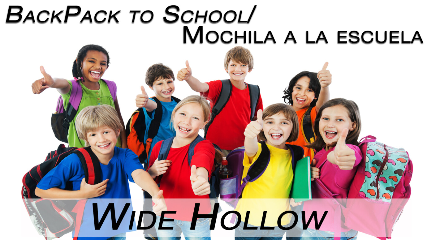 Wide Hollow Elementary Backpack to School