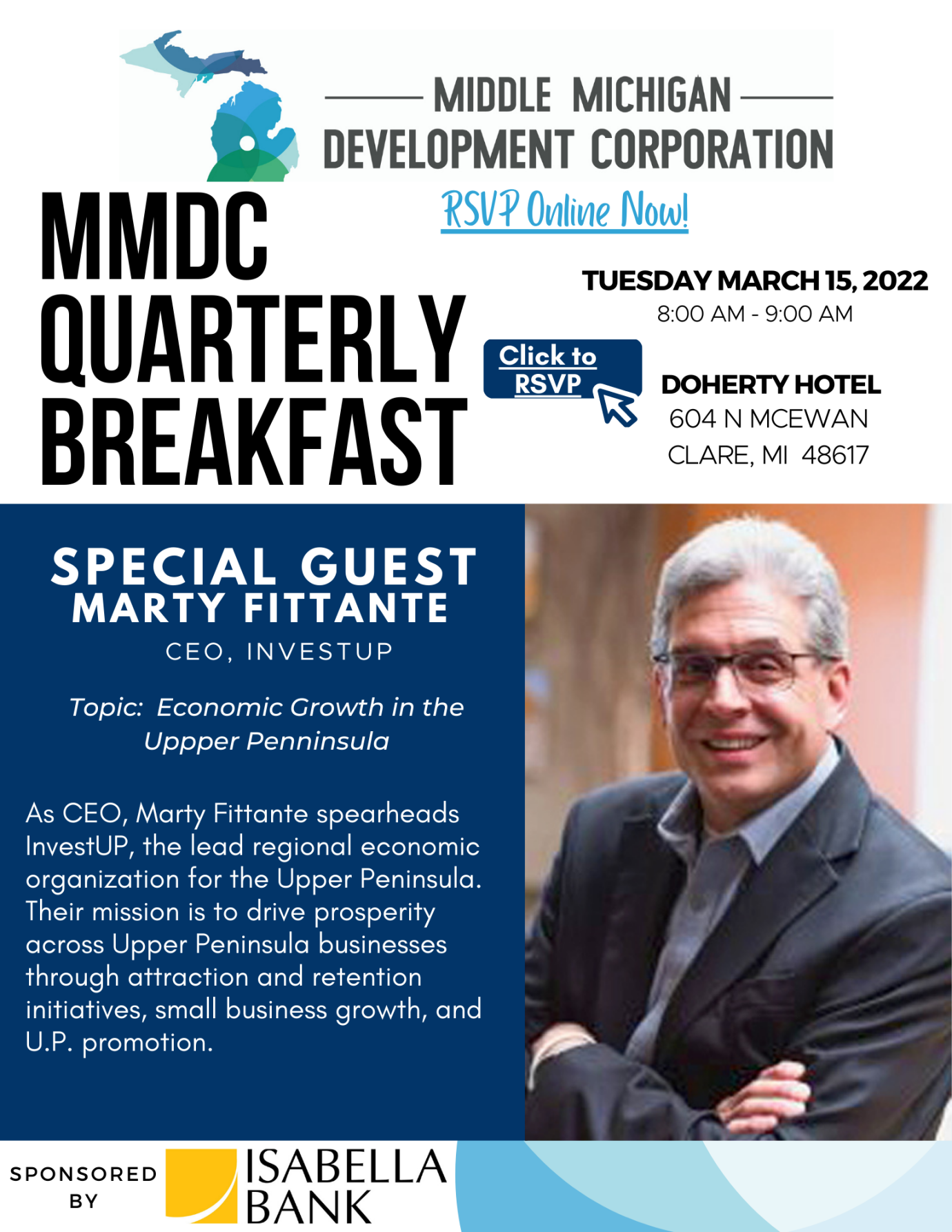 March Quarterly Breakfast Featuring Marty Fittante, CEO of InvestUP