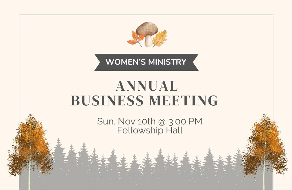 Women's Ministry Annual Business Meeting