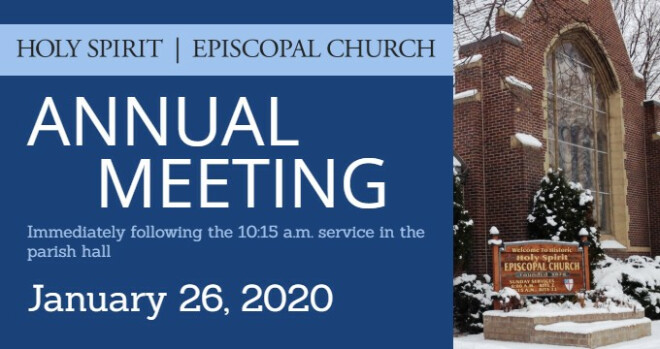 11:30 am Annual Meeting; Vestry meeting follows