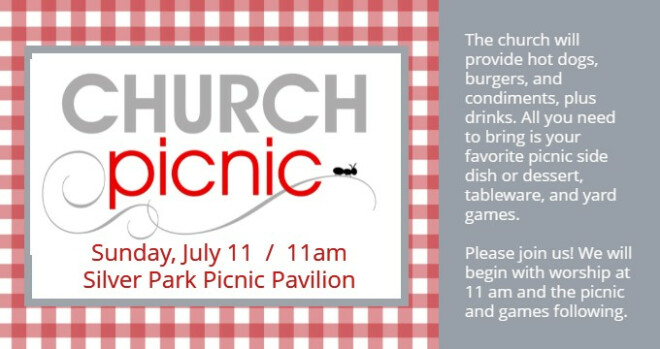 11 am Outdoor Worship and Church Picnic