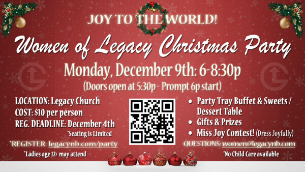 Legacy Church - Women of Legacy Christmas Party - December 9, 2024