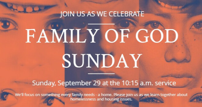 10:15 a.m.  Family of God Sunday