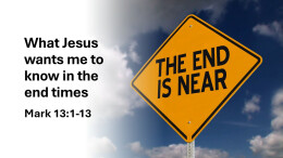 Sermon 29 Mark 13:1-13 What Jesus expects of me in the end times (part 1)