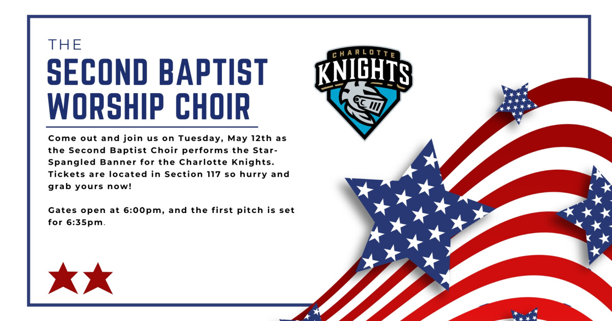 Charlotte Knights Game (SBC Choir singing National Anthem) | Second ...