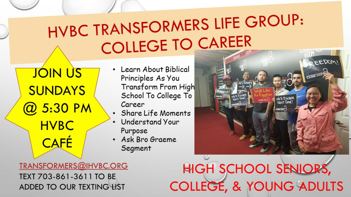 HVBC TRANSFORMERS: College to Career Life Group