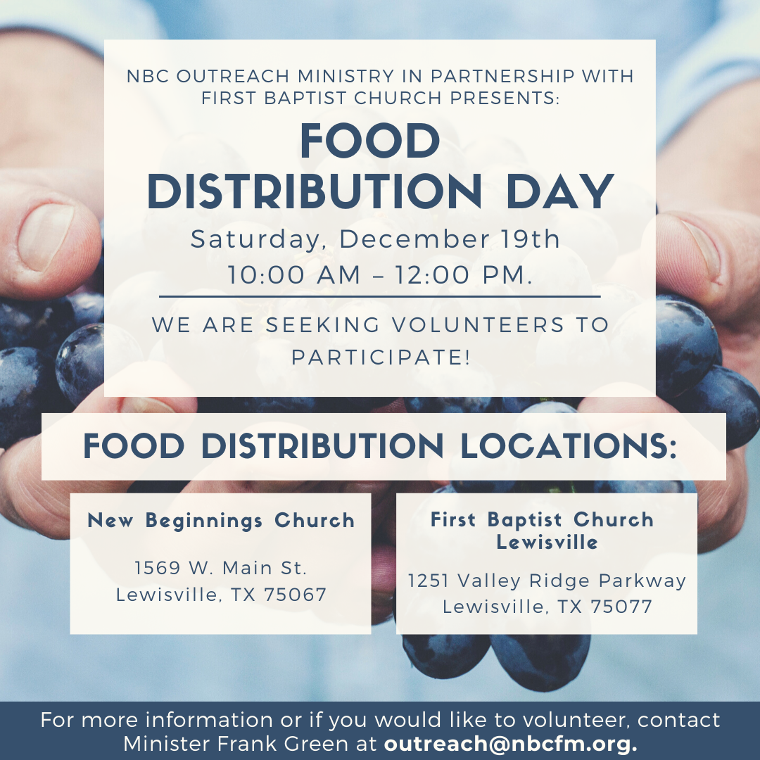 Food Distribution Day New Beginnings Church
