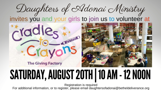 Daughters of Adonai "Cradles to Crayons" Volunteer Event