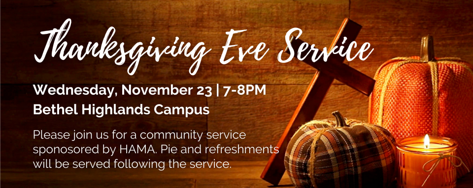 Community Thanksgiving Eve Worship Service