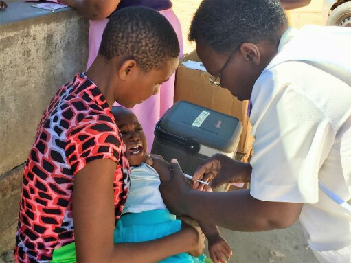 Child crying during immunization