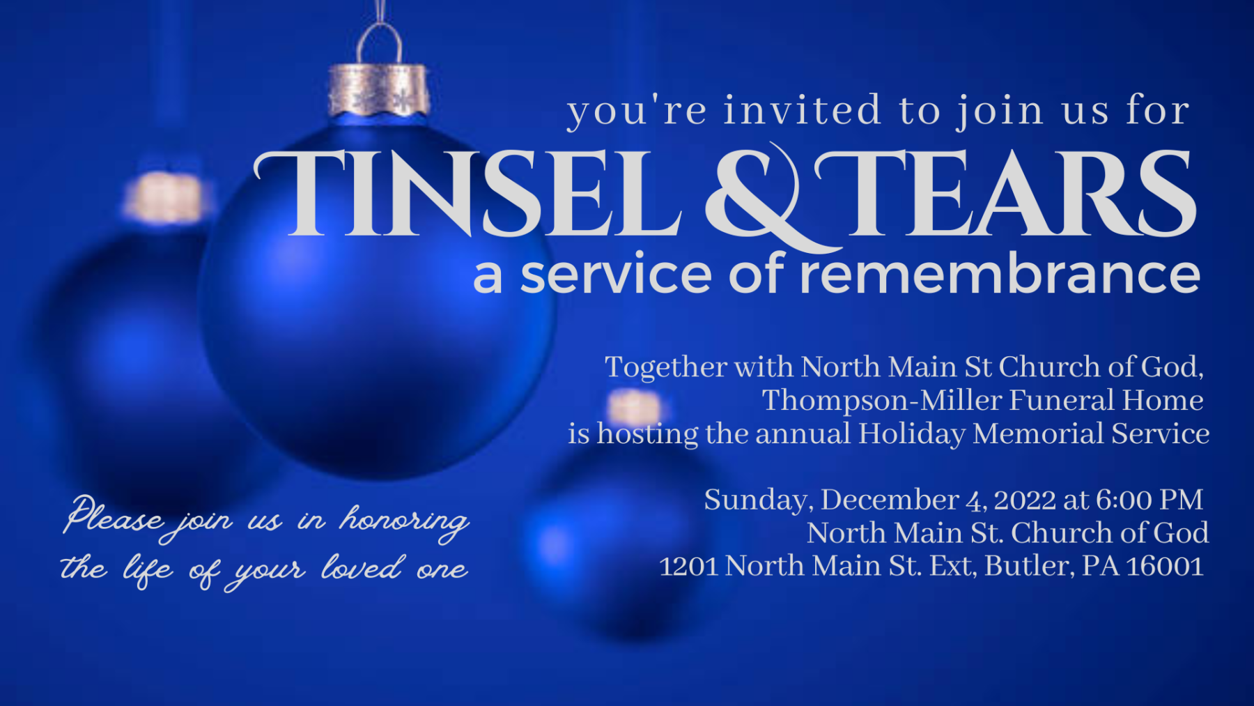 Tinsel & Tears: A Service of Rememberance