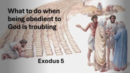 Sermon 5 Exodus 5 What to do when being obedient to God is troubling