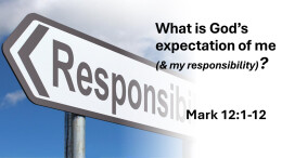 Sermon 27 Mark 12:1-12 What is God’s expectation of me (& my responsibility)
