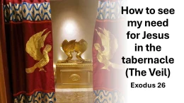 Sermon 36 Exodus 26 How to see my need for Jesus in the tabernacle (The Veil)