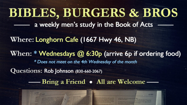 Legacy Church - Bibles, Burgers & Bros - 2025