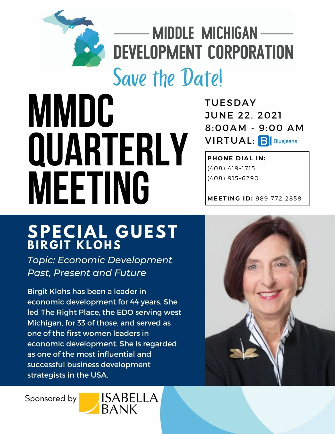 June Quarterly Meeting Featuring Birgit Klohs, Past President and CEO of The Right Place